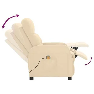 VidaXL Sessel 289835, Massagesessel, Mit Liegefunktion, Stoff, Creme 12