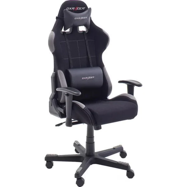 DXRacer Gaming-Stuhl, F-Serie, OH-FD01-NG, Stoff Schwarz, Kopfstütze, Mit Armlehnen 1